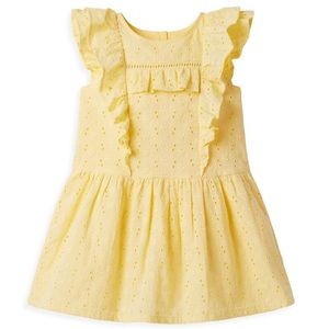 NEW Janie & Jack 6-12 Month Yellow Eyelet Dress with Bloomers